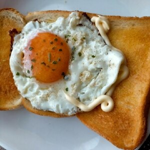 目玉焼きマヨオリーブオイルトースト